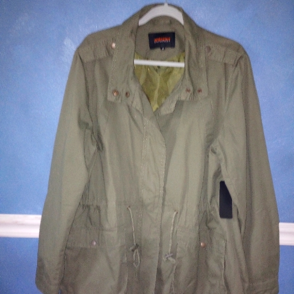Ambiance Outerwear Utility Olive Green Lady Jacket